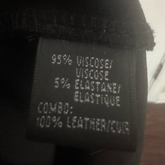 Lafayette 148 Dress Shimmer Metallic Silver Trim Ruched Midi Black Women's Sz 10 - Picture 7 of 9